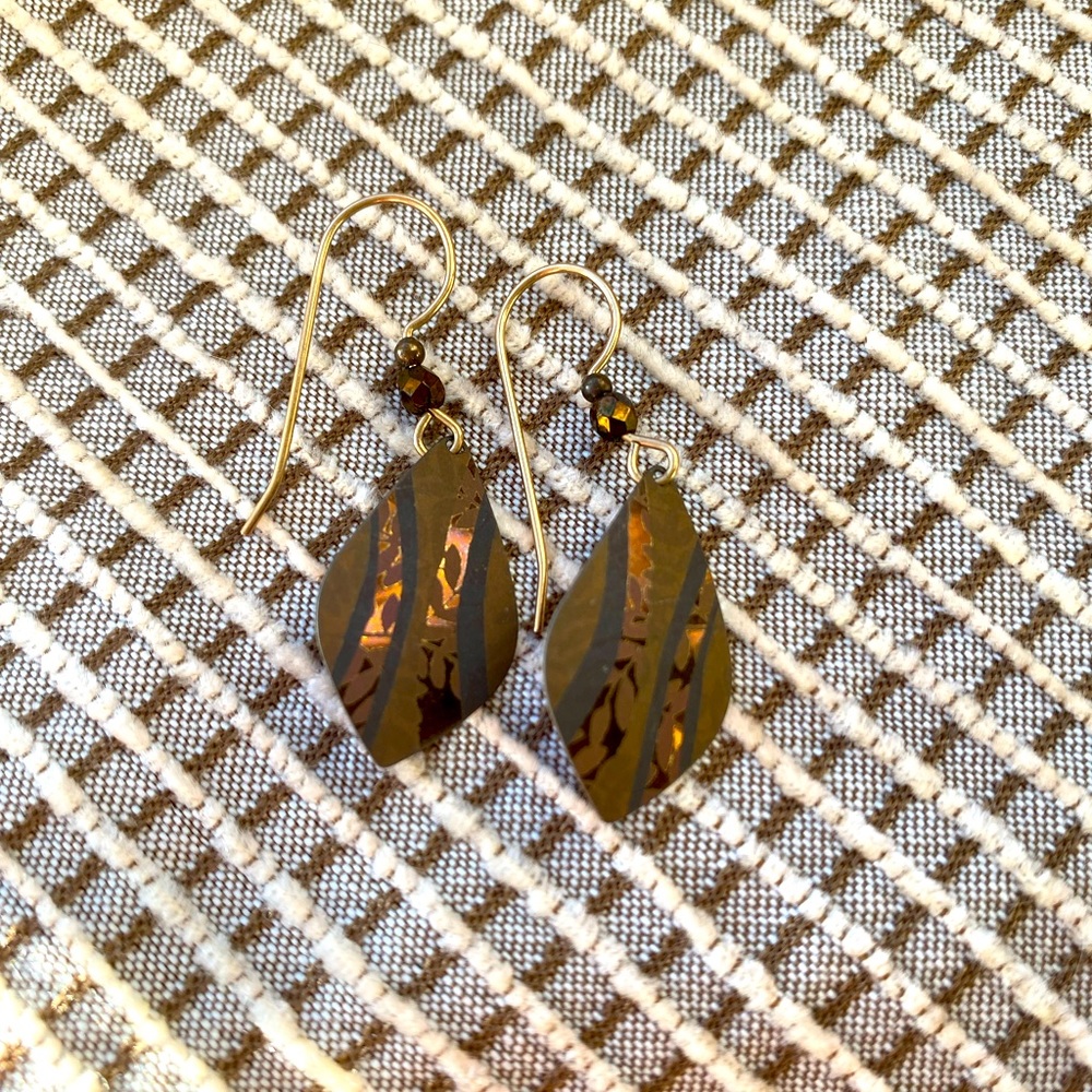 Holly Yashi brown vintage earrings